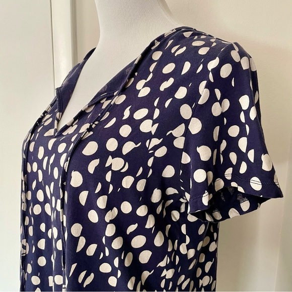 Maeve by Anthropology Clemente Tee Navy Polka Dot Size Large - Picture 4 of 16